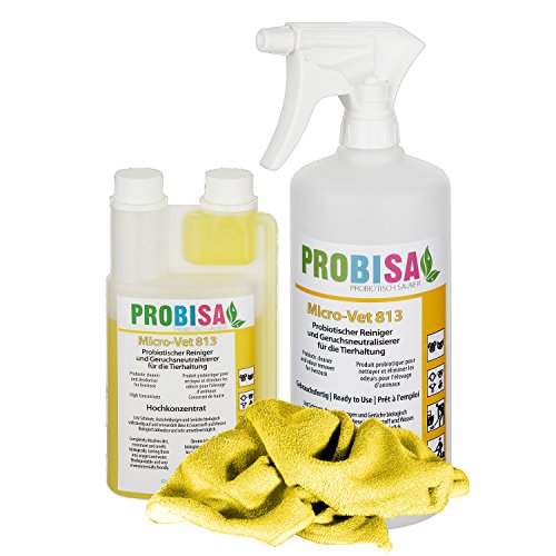 Neutralizadores de olor spray (Probisa Micro-Vet 813) de la orina del gato, perro y los roedores olores - y bio limpiador concentrado 500ml rendimiento 25 litros listos para usar asesino de olor / Removedor de olor