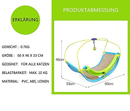 OSPet Cama del gato con gato de verano actividad juego rascador alfombra y bolas del juguete colgante
