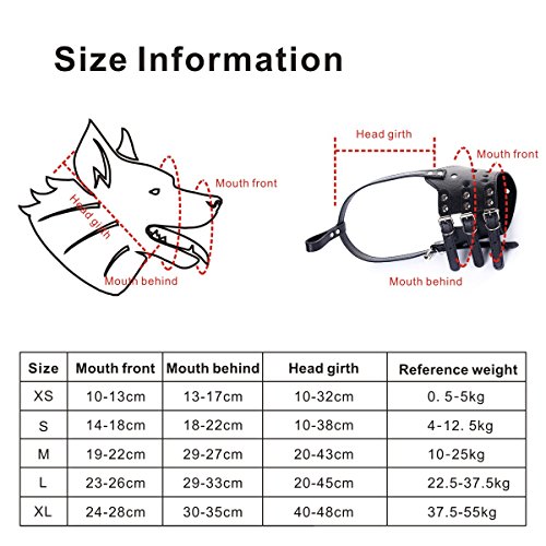 PETCUTE Bozal para Perro bozal antiladridos bozal de Perro de Cuero Comodos bozal para Perro pequeño Grandes