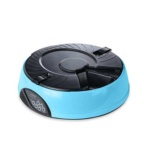 PETCUTE Comedero Automático Gatos Comedero Automático para Perros Dispensador Comida Gatos Alimentador automático de Mascotas 6 Veces/día