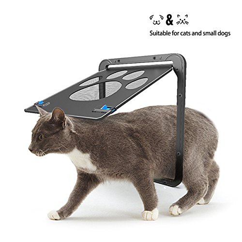 PETCUTE Gateras para Perros Puerta para Gatos Puertas para Perros Cerradura Automática de Mascota Bloqueable para Mascotas