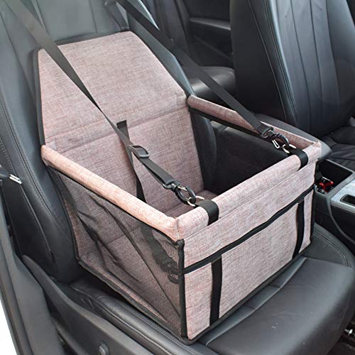 PETEMOO Asiento del Coche de Seguridad para Mascotas Perro Plegable Lavable Viaje Bolsas y Otra Mascota Pequeña con Cremallera Bolsillo