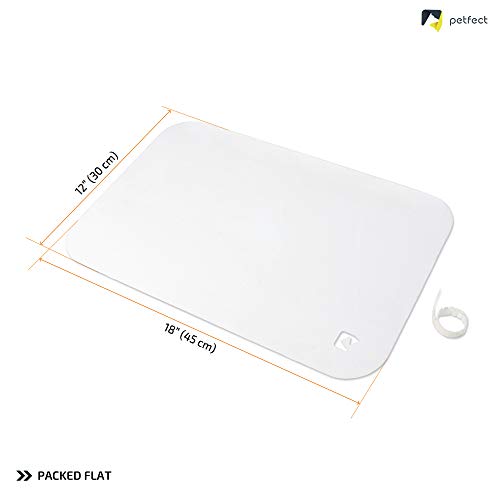 PETFECT - Protector de arañazos para Puerta de Gato (45 x 30 cm) para Uso Interior y Exterior, Transparente