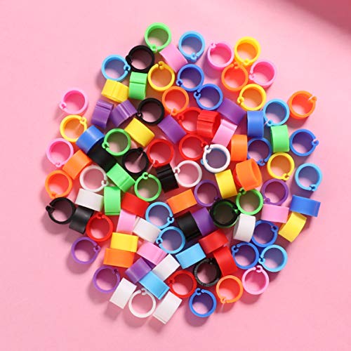 POPETPOP 100pcs Anillo Pata Paloma Plástico Paloma de Gallina Identificar Anillos de Paloma para Loro Codorniz Pinzón Canario Eclosión Aves Corral Anillos de Pollo Pollitos Clips de Pato