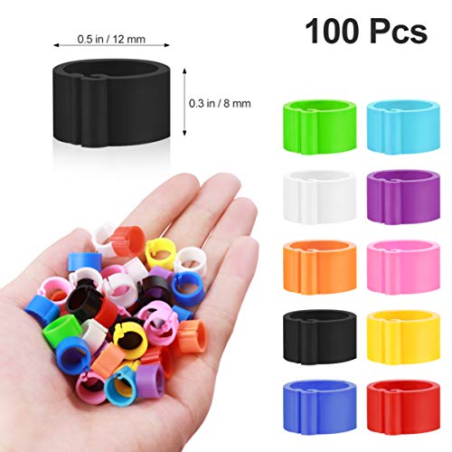 POPETPOP 100pcs Anillo Pata Paloma Plástico Paloma de Gallina Identificar Anillos de Paloma para Loro Codorniz Pinzón Canario Eclosión Aves Corral Anillos de Pollo Pollitos Clips de Pato