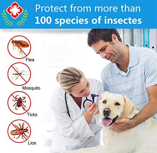 PROZADA [Nueva Fórmula] Collares Antiparasitario para Perros Impermeable, Garrapatas y Mosquitos, Tamaño Ajustable e Impermeable para Mascota Pequeño Mediano Grandes(57cm)