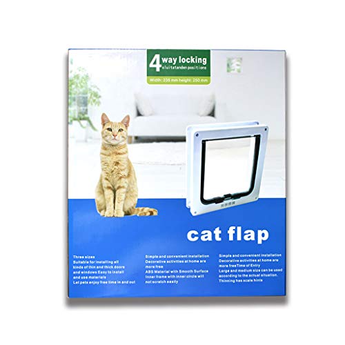 Puerta magnética para mascotas mascotas Puerta para gato Orificio para gato Orificio para puerta de perro Dirección de acceso controlable Puerta para mascotas Perrera para gatos (29cm * 25cm * 5.5cm)