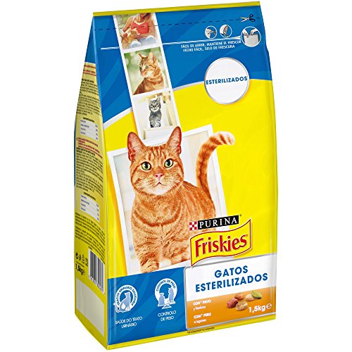 Purina Friskies Esterilizados Pienso para Gato Adulto Pavo y Verduras 6 x 1,5 Kg