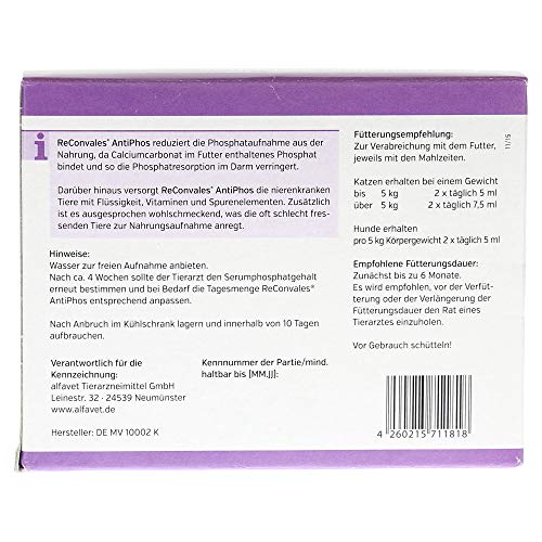 ReConvales Antifos 3 x 90 ml Complemento alimenticio para la función renal en insuficiencia renal crónica