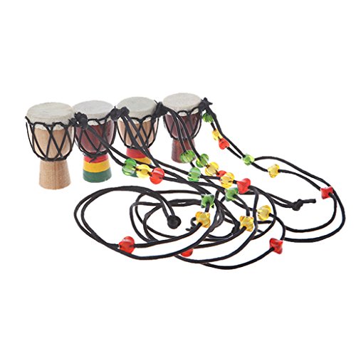 Rtengtunn Tambor de Madera clásico Jambe Mini Djembe Percusión Tambor de Mano Africano Bongo Gift - 4