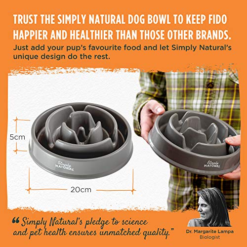 Simply Natural Bol para Perros para Comida Lenta Comedero Lento Mejorado para Perros y Gatos Libre de BPA para Evitar el Ahogo y Comer Demasiado