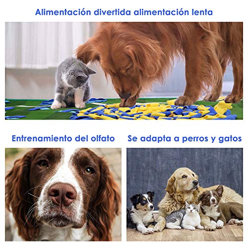 SlowTon Alfombrilla para Perros Toys Snuffle Mat para Perros Alfombrilla de Entrenamiento para Perros Trabajo para Mascotas de alimentación Mat fomenta Habilidades Naturales Pet Toy