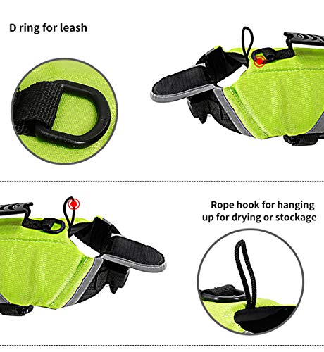 Tineer Chaleco Salvavidas de Dog Life con Relleno Extra de Seguridad Protector de Traje de baño Reflectante para Perros pequeños, medianos, Grandes Seguridad en la Piscina, en la Playa (XL, Verde)