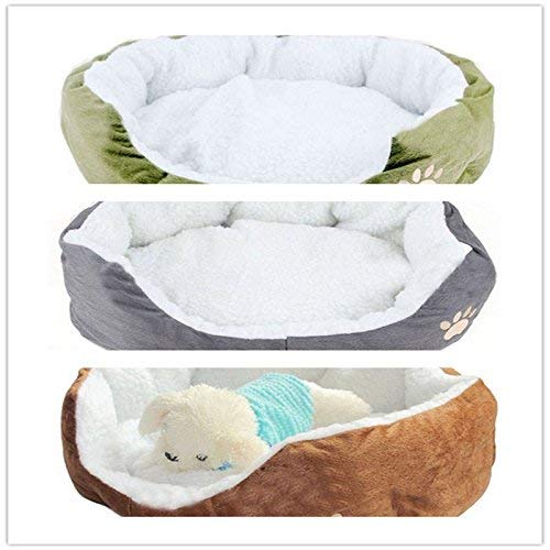 topdo redondo o oval en forma de cojín colchón cama para perro/gato animales cama Pet Cat Bed para gatos y perros pequeños suministros para animales 1pc Size 45 * 35 * 15 cm, polar, verde, 45*35*15cm