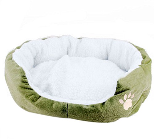 topdo redondo o oval en forma de cojín colchón cama para perro/gato animales cama Pet Cat Bed para gatos y perros pequeños suministros para animales 1pc Size 45 * 35 * 15 cm, polar, verde, 45*35*15cm