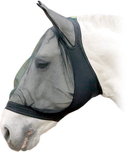 USG United Sportproducts Germany 15550001-402 Fliegenmaske mit Ohrenschutz, Warmblut, Schwarz