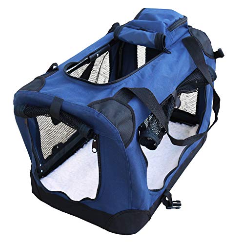 YATEK Transportin para Perros Plegable entradas Laterales y Superiores con Alta Visibilidad, Confort y Seguridad para tu Mascota (Tamaño S (49,5 x 34,5 x 35cm)