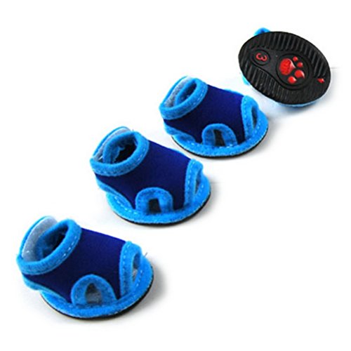 Zunea - Zapatillas antideslizantes transpirables de verano para perros pequeños, zapatos antideslizantes, ajustables, para mascotas, gatos, cachorros, cachorros