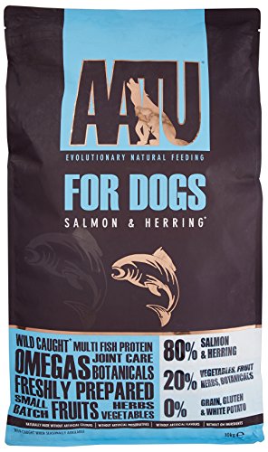 AATU 80/20 Comida Seca para perro, Salmón, Alto en proteínas, Receta libre de cereales, Sin ingredientes artificiales, 10 kg