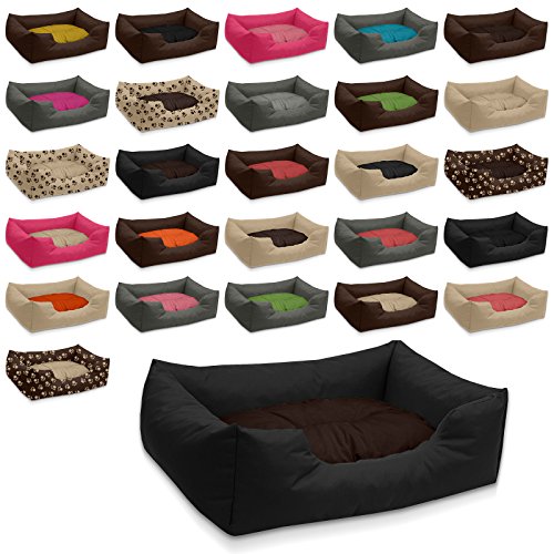 BedDog® colchón para Perro Mimi S hasta XXXL, 26 Colores, Cama, sofá, Cesta para Perro, L Negro/marrón