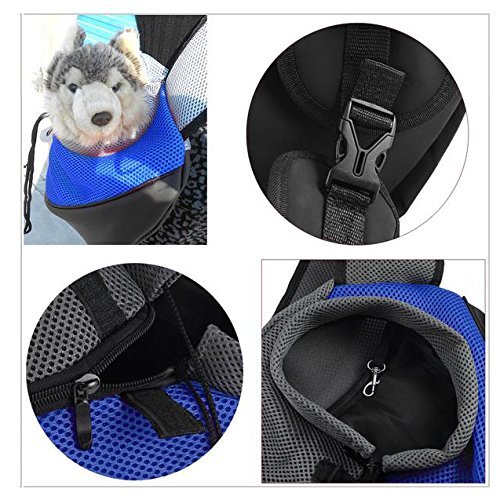 BIGWING Style-Bolso Bandolera para Llevar Perrito/Gatito/Mascota Portable Todo en Uno, Azúl Pequeño