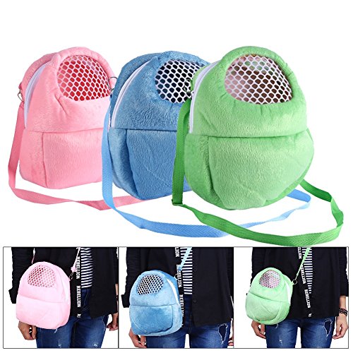 Bolsas de transporte para mascotas Hamster Rata Erizo Saco de dormir Transpirable portátil de salida de viajes Bolsos Mochila con correa de hombro ( Color : Pink )