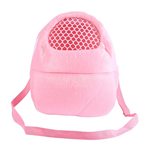 Bolsas de transporte para mascotas Hamster Rata Erizo Saco de dormir Transpirable portátil de salida de viajes Bolsos Mochila con correa de hombro ( Color : Pink )