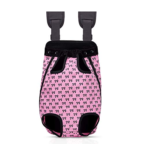 Bwiv Mochilas para Perros Mochilas Prepositiva para Perros y Gatos Mascotas Cachorros Portatíl Seguro Cómodo para Viajar Senderismo Algodón Mariposas Rosas Talla XL