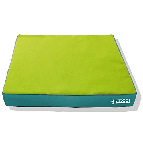 Croci Cojín Rectangular Fresh Green Fluo con Esterilla Autoenfriable, Tamaño 50X60X6 Cm 1900 g