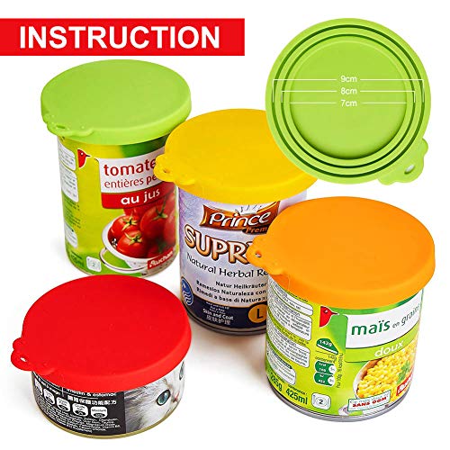 Cubiertas de Silicona para latas de Mascotas - WENTS 6PCS para mascotas perros gatos comida lata se adapta a todos los tamaños estánda tapas universales de silicona para tapas de latas