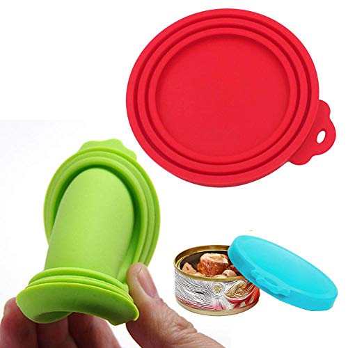 Cubiertas de Silicona para latas de Mascotas - WENTS 6PCS para mascotas perros gatos comida lata se adapta a todos los tamaños estánda tapas universales de silicona para tapas de latas