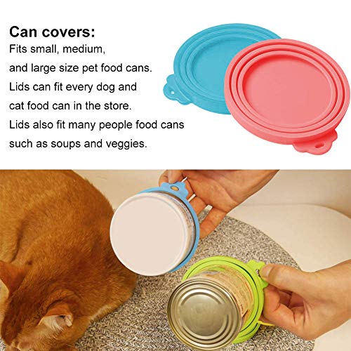 Cubiertas de Silicona para latas de Mascotas - WENTS 6PCS para mascotas perros gatos comida lata se adapta a todos los tamaños estánda tapas universales de silicona para tapas de latas