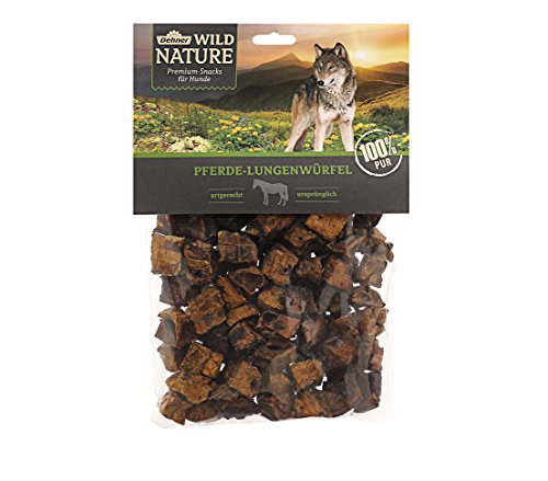 Dehner Wild Nature - Comida para Perros, Cubitos de pulmón de Caballo, sin aditivos, 200 g