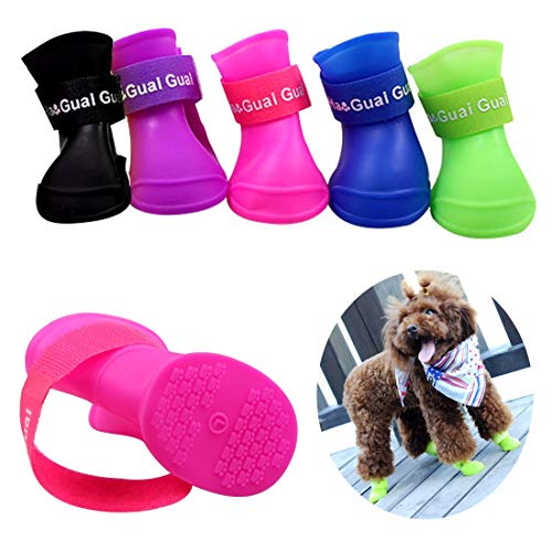 Ducomi Zampette - Zapatillas Impermeables para Perros - Cómodas y Fáciles de Poner - Protegen Las Patas de tu Mascota - Reducen el Riesgo de Infecciones en Caso de Heridas (S, Amarillo)