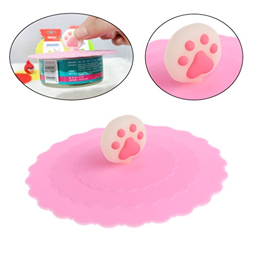 ECMQS Pet Food - Tapa Reutilizable de Silicona para Perro, Gato, 1 Unidad, Color Aleatorio