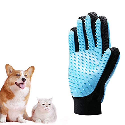 GPODER Cepillo para Guantes con Removedor de Pelo, Guantes Masaje Mascota & Guante Cepillo Para Eliminar Pelo para Muebles, Guantes para Mascotas para Largo Pelo Corto Perro(Guante Doble Lado Derecho)