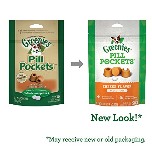 Greenies Pill Pockets Cheese Flavor for Dogs 3.2oz 30ct Tablets