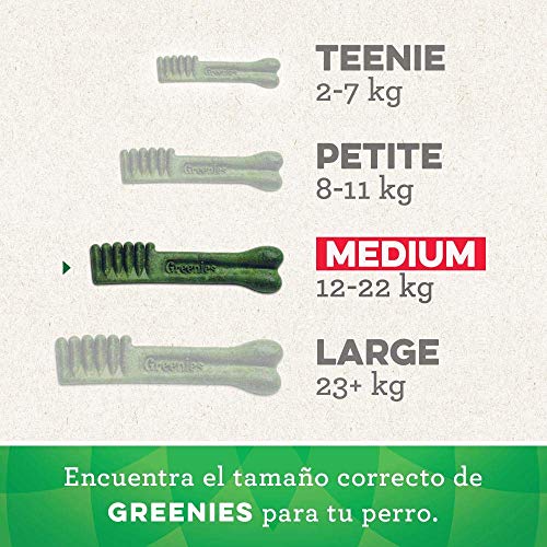 Greenies Snack dental Regular para perros de 11kg a 22kg, bolsa de 340 g (Pack de 6)