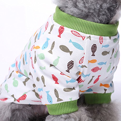 HongYH 2-Pack Ropa para Perros Perros Gatos Onesie Pijamas de Perro Suave Algodón Puppy Rompers Mono de Mascota Acogedor Body para Perros pequeños y Gatos