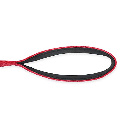 Hyhug Correa Corta de Nylon Resistente de 45,7 cm de Largo con asa Acolchada cómoda y Clip Resistente para Perros Grandes, medianos, para niños y niñas. (Rojo)