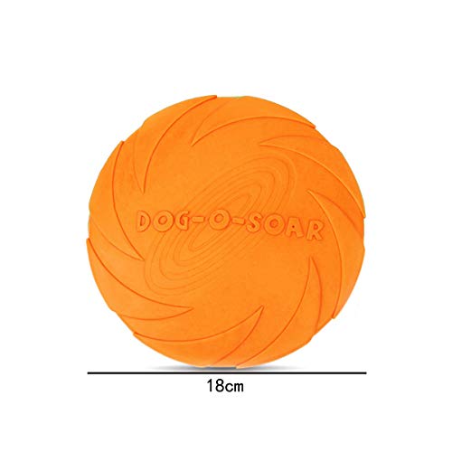 JIeGuanG Frisbee, Juguete de Goma elástica para Mascotas para Perros y Gatos pequeños, medianos, Color Naranja