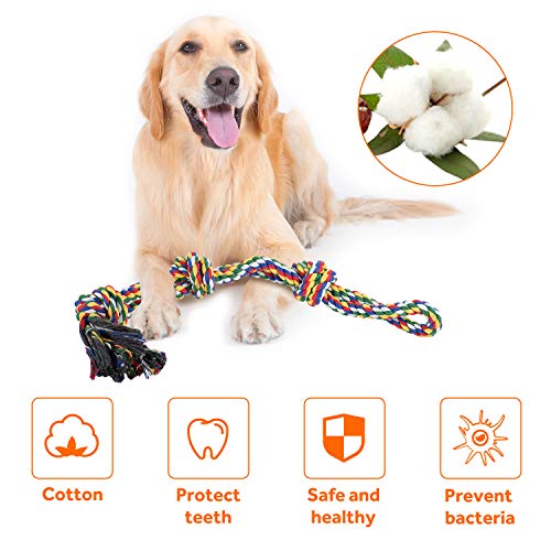 Juguetes de para perros, Juguete para masticar con 3 nudos para los que mastican con agresividad, cuerda interactiva para perros de razas grandes, Cuerdas XL de 66cm para perros grandes y fuertes