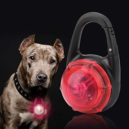 Perros Linterna Luz LED Linterna Llaveros Clips de luz de Advertencia Luz Intermitente LED Colgante de Seguridad para Perros para Acampar Senderismo Caminar(Rojo)