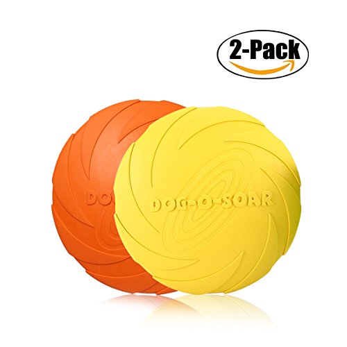 PETCUTE Frisbee Perros Volar Discos Juguete para Perros interactivos Frisbee 2 Piezas ø 18 cm