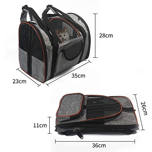 PETCUTE Mochilas para Perros Portador de Mascotas Bolsa de Transporte para Mascotas Gato Bolsos Plegables para Perros Mochila Transportín de Mascotas