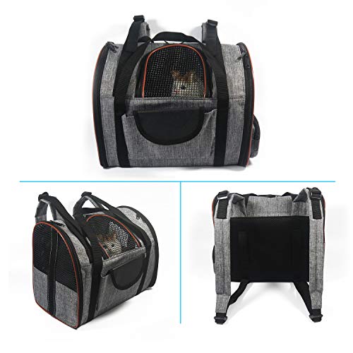 PETCUTE Mochilas para Perros Portador de Mascotas Bolsa de Transporte para Mascotas Gato Bolsos Plegables para Perros Mochila Transportín de Mascotas