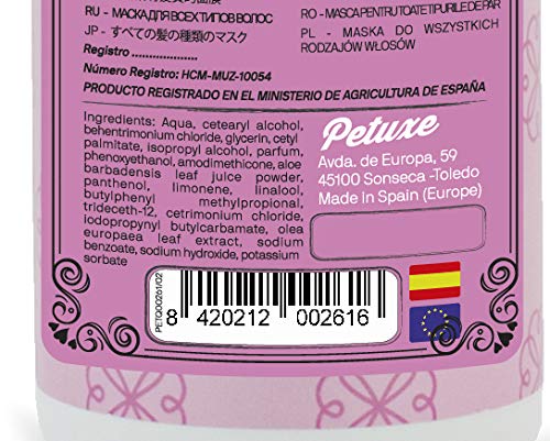 Petuxe Mascarilla Perros Vegano, Todo Tipo de Pelo, 300 ml (300 ml)