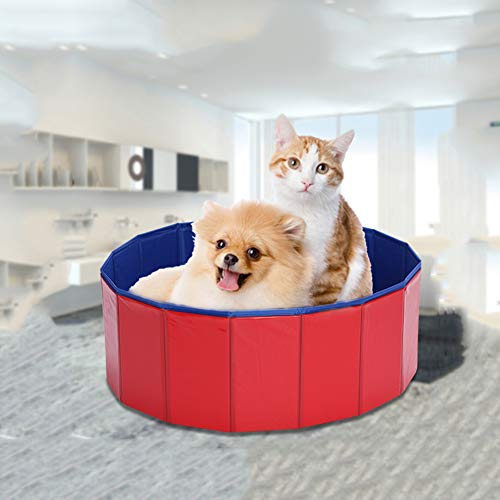 Piscina para Mascotas De Perros Y Gatos, Plegable, Grande, Multifunción, Bañera De PVC, Baño Al Aire Libre, Piscina De Bolas para Niños, Azul (XL: 120X30 Cm)