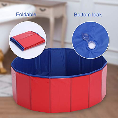 Piscina para Mascotas De Perros Y Gatos, Plegable, Grande, Multifunción, Bañera De PVC, Baño Al Aire Libre, Piscina De Bolas para Niños, Azul (XL: 120X30 Cm)