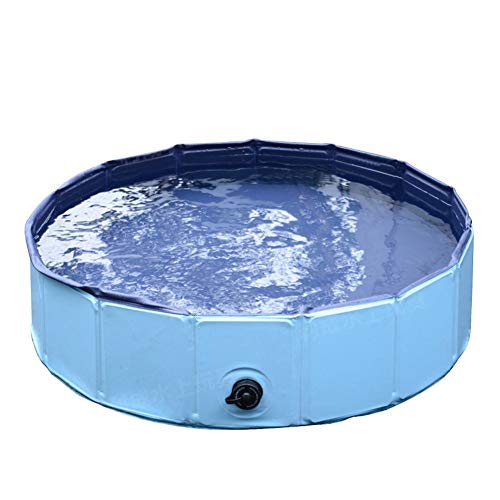 Piscina para Mascotas De Perros Y Gatos, Plegable, Grande, Multifunción, Bañera De PVC, Baño Al Aire Libre, Piscina De Bolas para Niños, Azul (XL: 120X30 Cm)